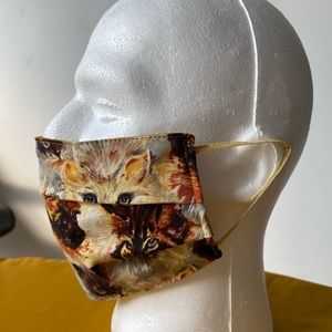 Cat print face mask 2 layer 💯 cotton & nose wire